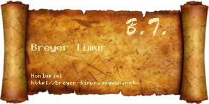 Breyer Timur névjegykártya